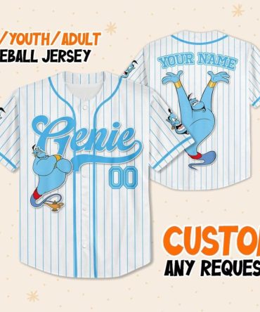 Custom Genie Baseball Jersey For Kids/Youth/Adults - Personalize With Any Name!