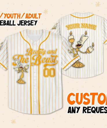 Custom Beauty And The Beast Baseball Jersey For Kids/Youth/Adults – Personalize Your Name!