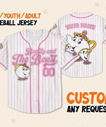 Custom Beauty And The Beast Baseball Jersey - Kids/Youth/Adult Personalized Gift
