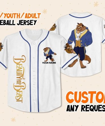 Custom Beauty And The Beast Baseball Jersey For Kids/Youth/Adults - Personalize Your Name