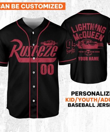 Customizable Lightning Mcqueen Baseball Jersey - Kids/Youth/Adult Sizes Available!