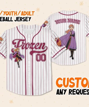 Custom Frozen Baseball Jersey For Kids/Youth/Adults - Add Your Name, Perfect Gift!