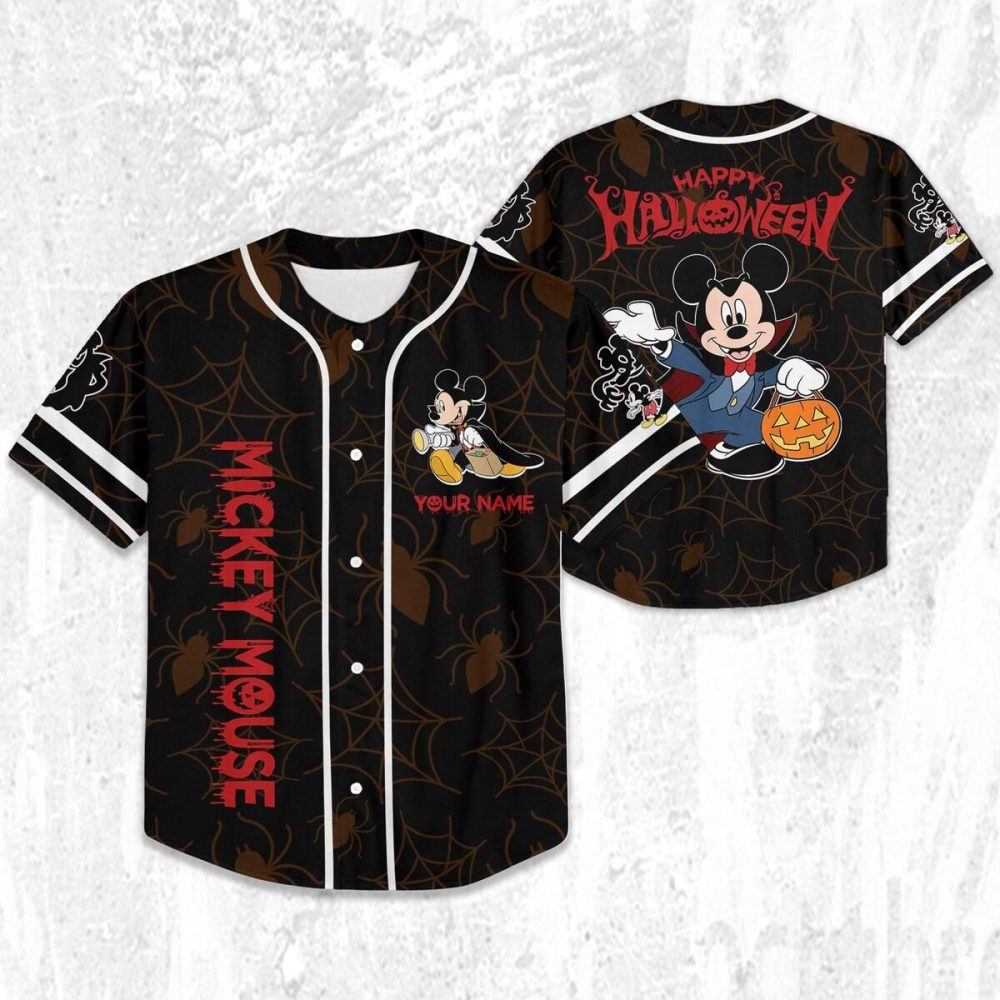 Custom Halloween Mickey Mouse Baseball Jersey - Kids/Adults - Personalize Now! - Image 3