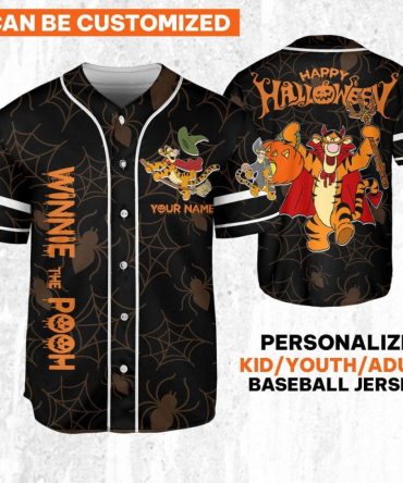 Custom Halloween Winnie The Pooh Baseball Jersey - Kids/Adults, Personalize Yours!