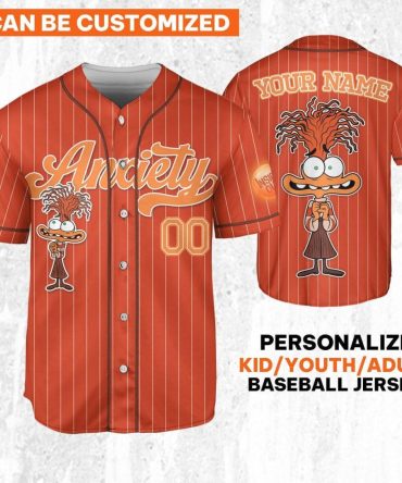 Customizable Anxiety Baseball Jersey - Add Your Name! Kids/Youth/Adult Sizes Available