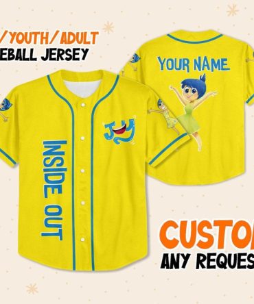 Custom Inside Out Baseball Jersey – Personalized Kids/Youth/Adult Sizes