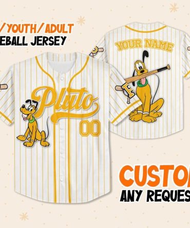 Custom Pluto Baseball Jersey - Personalized Kids/Youth/Adult Sizes - Fun Cartoon Design