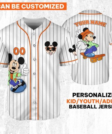 Customizable Mickey Baseball Jersey - Kids/Youth/Adults - Add Your Name!