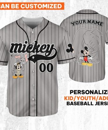 Customizable Mickey Baseball Jersey - Personalized For Kids/Adults - Add Your Name!