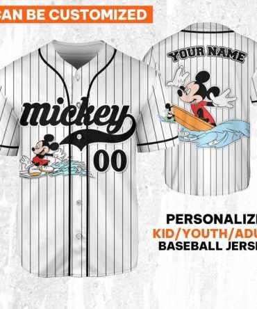 Customizable Mickey Baseball Jersey For Kids/Youth/Adults – Personalized Sports Apparel