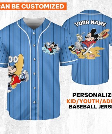 Customizable Mickey Baseball Jersey For Kids/Adults - Personalize Your Name!