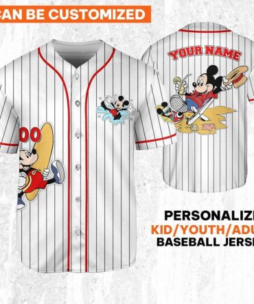 Customizable Mickey Baseball Jersey – Personalize For Kids, Youth & Adults!