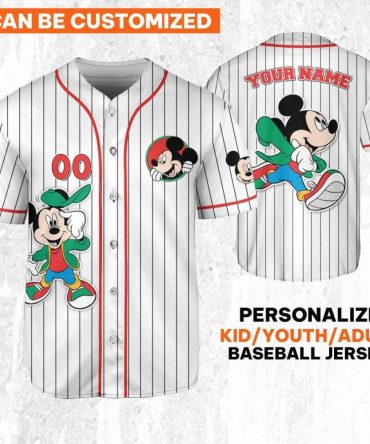 Customizable Mickey Baseball Jersey – Kids, Youth & Adults – Personalize Your Style!