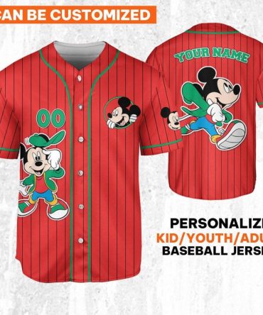 Customizable Kids/Youth/Adult Baseball Jersey - Fun Cartoon Design, Add Your Name!