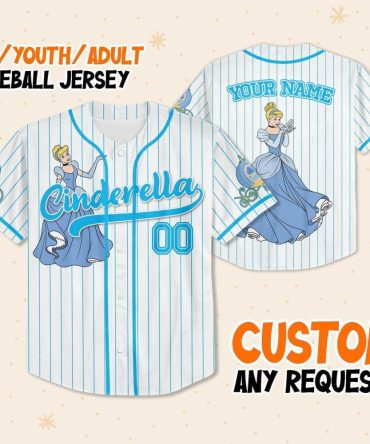 Custom Cinderella Baseball Jersey For Kids/Youth/Adults – Personalize With Your Name!