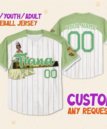 Custom Tiana Baseball Jersey - Kids/Youth/Adult Sizes - Personalize Your Name & Number