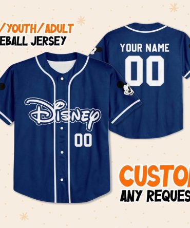 Custom Disney Baseball Jersey For Kids/Youth/Adult – Personalize Your Name & Number!