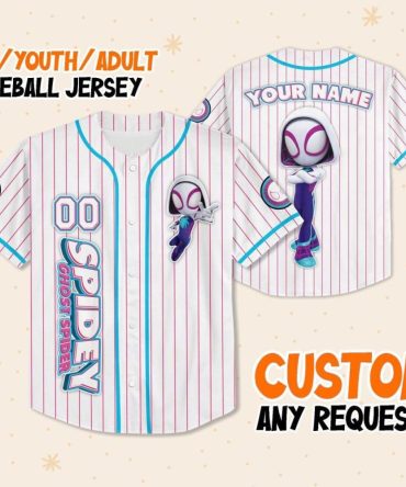 Custom Spidey Ghost Spider Jersey - Kids/Youth/Adults , Personalized Baseball Shirt