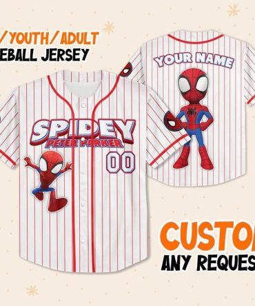 Custom Spidey Baseball Jersey For Kids/Youth/Adults - Personalize Your Name!