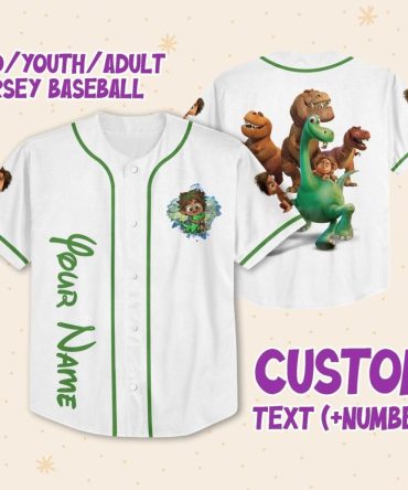 Custom Dinosaur Baseball Jersey For Kids/Youth/Adults - Personalize With Name & Number!