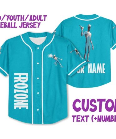 Customizable Blue Baseball Jersey For Kids/Youth/Adults - Add Name & Number!