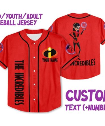 Custom Incredibles Baseball Jersey For Kids/Youth/Adults – Personalize Name & Number!