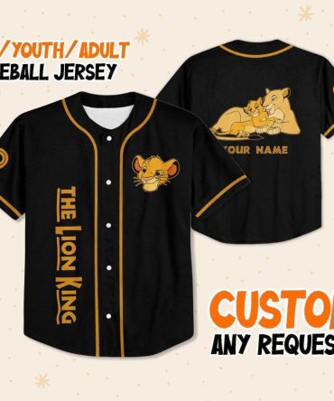 Custom Lion King Baseball Jersey For Kids/Youth/Adults – Personalized & Stylish!