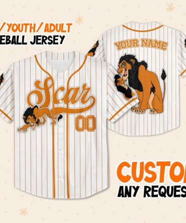 Custom Scar Baseball Jersey - Kids/Youth/Adult Sizes - Add Your Name!