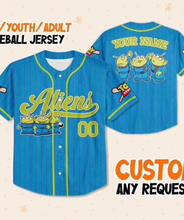 Custom Alien Baseball Jersey - Kids/Youth/Adult Sizes - Personalize Your Name!