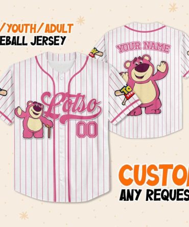 Customizable Kid/Youth/Adult Baseball Jersey - Cute Bear Design - Personalize With Your Name!