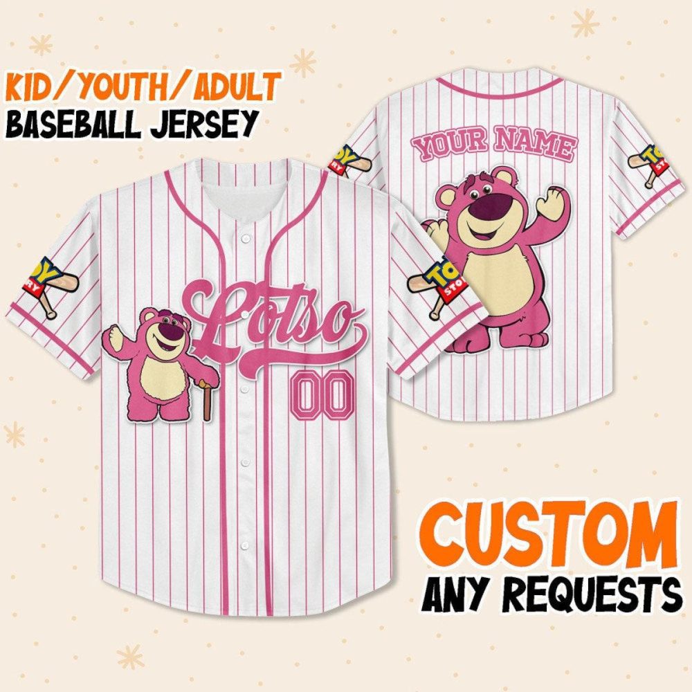 Customizable Kid/Youth/Adult Baseball Jersey - Cute Bear Design - Personalize With Your Name! - Image 2