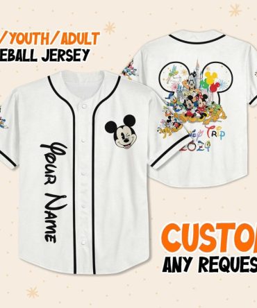 Custom Name Baseball Jersey - Kids/Youth/Adult - Disney Themed - Perfect For Family Trips!