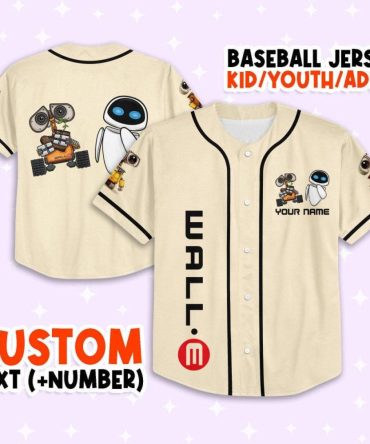 Custom Wall-E Baseball Jersey For Kids/Youth/Adults - Personalize Name & Number