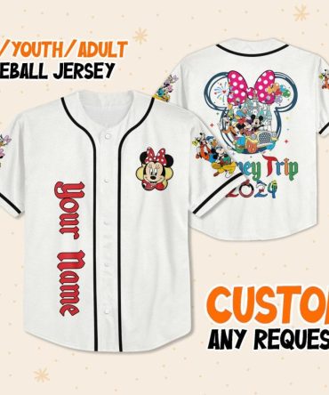 Custom Disney Baseball Jersey For Kids/Adults – Personalized Trip 2024 Design