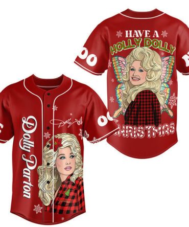 Holly Dolly Christmas Baseball Jersey – Festive Red, Perfect Holiday Gift!
