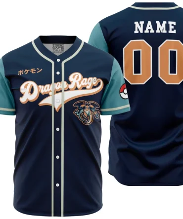 Customizable Dragon Rage Baseball Jersey - Stylish Anime-Inspired Design