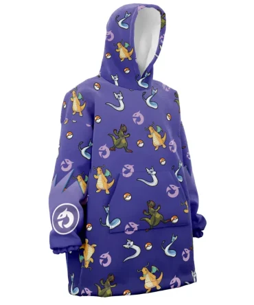 Dragon Type Pattern Pokemon Hooded Blanket Hoodie