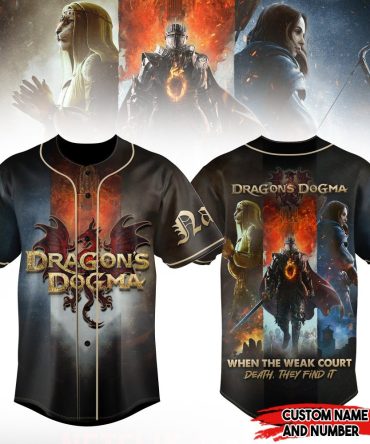 Custom Dragon'S Dogma Baseball Jersey - Personalized Name & Number - Epic Fantasy Design