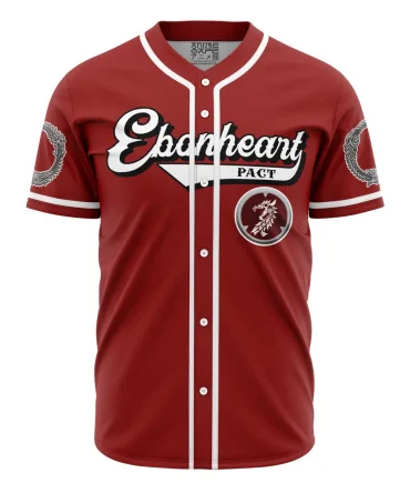 Stylish Ebonheart Pact Red Baseball Jersey - Perfect Gift For Gamers & Sports Fans