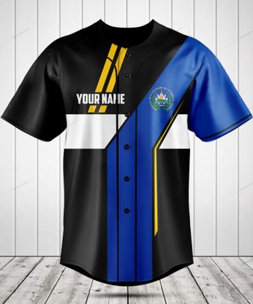 Customizable El Salvador Flag Baseball Jersey – Unique Design, Perfect Gift!