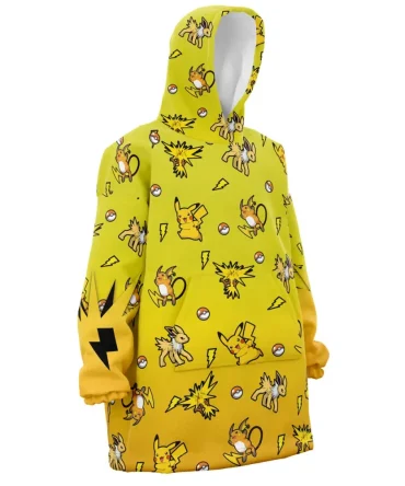 Electric Type Pattern Pokemon Hooded Blanket Hoodie