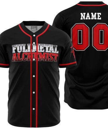 Fullmetal Alchemist Custom Baseball Jersey – Personalized Anime Fan Gear