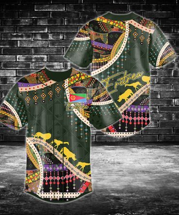 Vibrant Eritrea Flag Baseball Jersey - Unique African Heritage Design Tee