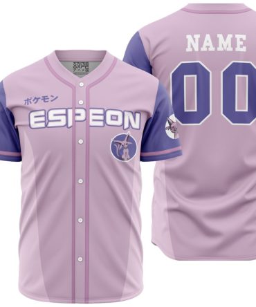 Custom Espeon Baseball Jersey – Personalized Name & Number, Anime Fan Apparel
