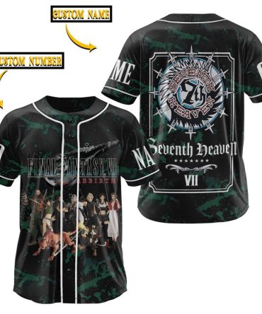 Custom Final Fantasy Vii Baseball Jersey - Personalize Name & Number - Unique Gamer Gift