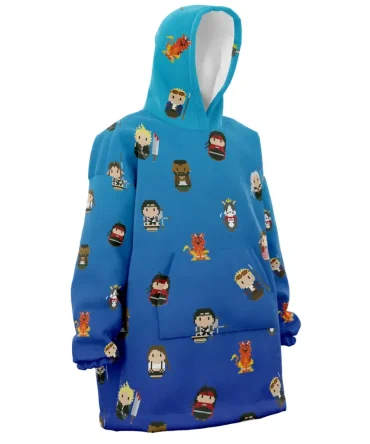 Final Fantasy Vii Pattern Hooded Blanket Hoodie