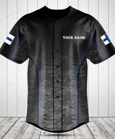 Customizable Black Baseball Jersey - Add Your Name & Flag - Premium Sportswear