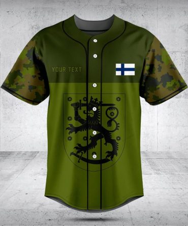 Finnish Military Style Baseball Jersey - Customizable Design, Perfect Gift!
