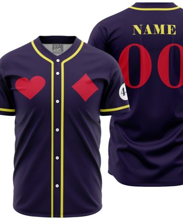 Customizable Purple Baseball Jersey – Stylish Design With Heart & Diamond Graphics