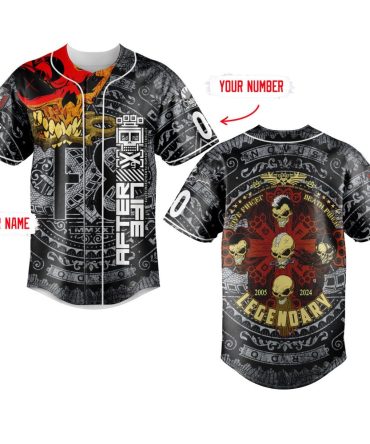 Customizable Skull Baseball Jersey - Personalized Name & Number Gothic Design